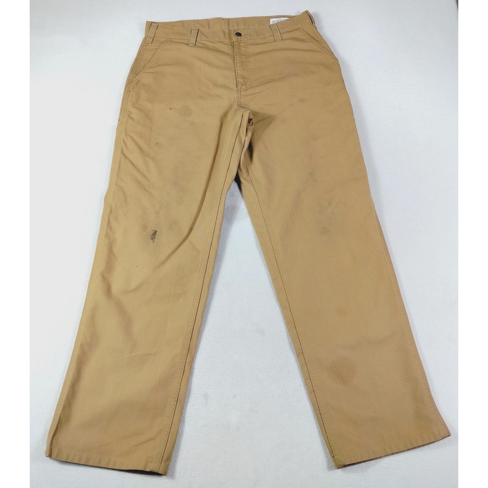 Carhartt Carpenter Pants Mens 36 Brown Relaxed Fit Dungaree Canvas Workwear‎